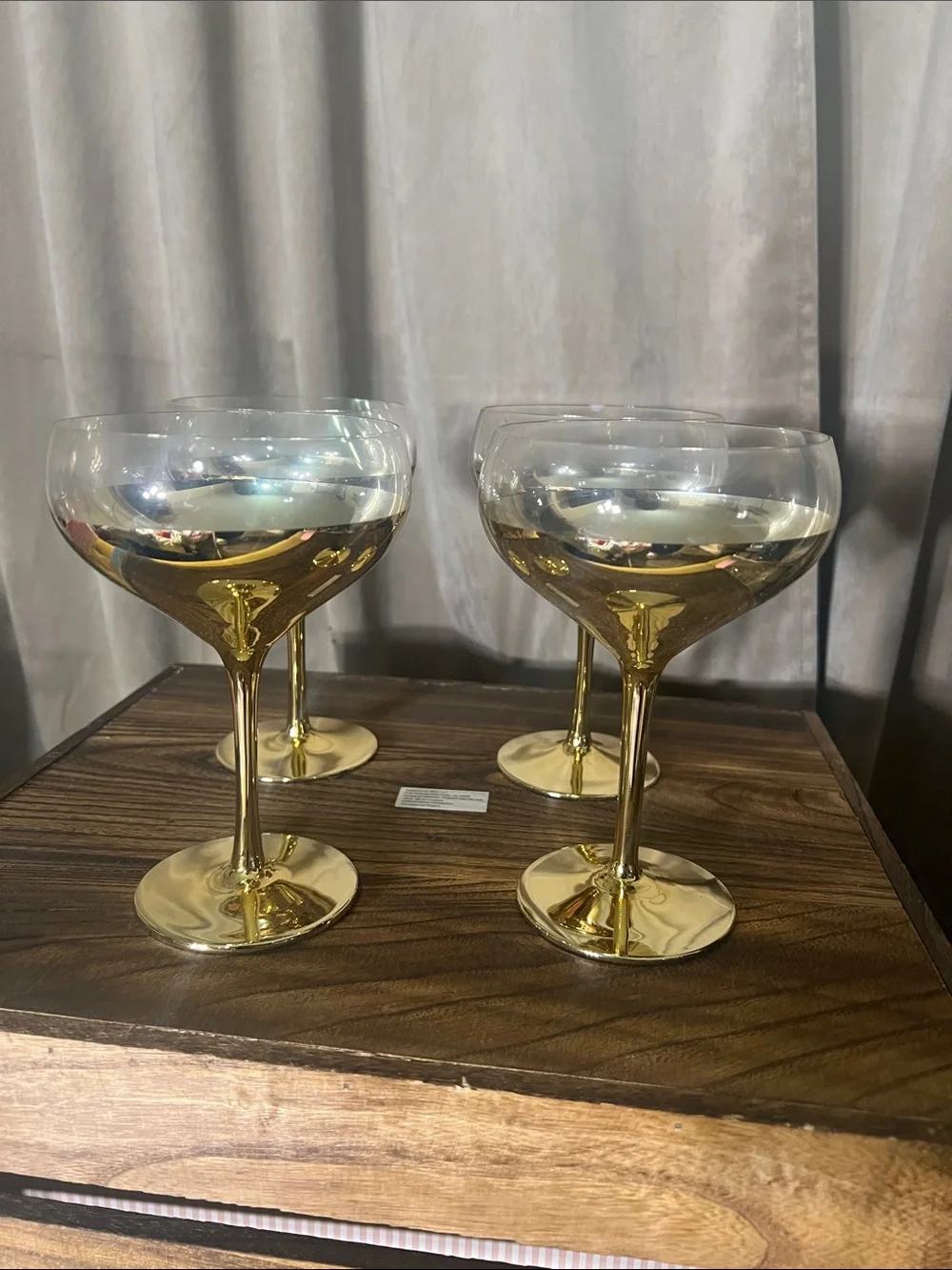 Gold Stem Coupe Glasses - Set of 4